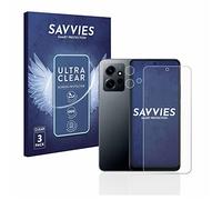 savvies Protector Pantalla para Xiaomi Redmi Note 12 4G (Frontal+Cámara) (6 Unidades) Película Ultra Transparente