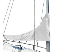 SavvyCraft Cubierta impermeable para vela mayor, resistente 600D, protección UV, resistente a la intemperie, longitud de la botavara de 3,35 m - 3,66 m (11'-12'), color blanco