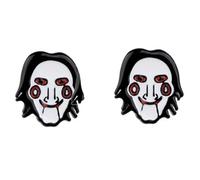 Saw Jigsaw Billy The Puppet Mask Hello I Wanna Play a Game - Pendientes clásicos de película de terror para cosplay