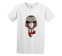 Saw Jigsaw Horror Torture Movie Fan Men White T-Shirt Print Unisex Cotton tee Shirt S