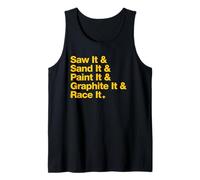 Saw & Sand & Paint Funny Pinewood Derby Typography Cub Scout Camiseta sin Mangas