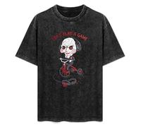 Saw Sketchy Jigsaw Lets Play A Game Men's Women's Short Sleeve Soft Washed Cotton T-Shirt Size L