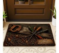 Saw Welcome - Tapete para puerta con diseño rústico industrial de virutas de madera, para el Día del Padre, lavable, perfil bajo, para casa, oficina, exterior, interior, entrada, decoración, 73 x 43