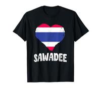 Sawadee Tailandia Bandera Corazón Tailandés Saludo Hola Camiseta