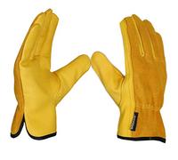 SAWANS Guantes de trabajo de cuero para trabajo de jardinería, a prueba de espinas, para jardín, construcción, resistente, agarre de utilidad, para hombres y mujeres, construcción transpirable (XL)