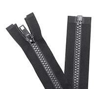 Sawaoke 2 Piezas #5 28 cm Chaqueta Separada Cremallera de Plástico Negro para Costura - Sastre a Granel Bricolaje Ropa