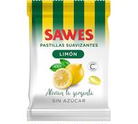 SAWES Pastillas Suavizantes Limón Caramelos Sin Azúcar con Vitamina C Suavizan la Garganta y Refrescan Bolsa de 50 Gr