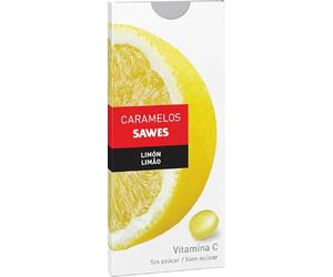SAWES Pastillas Suavizantes Limón Caramelos Sin Azúcar con Vitamina C Suavizan la Garganta y Refrescan Caja de 10 Pastillas 22 g