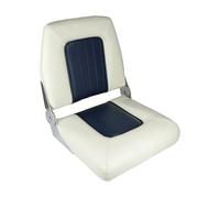 SAWESTO ALLPA Asiento plegable para barco Coach Premium, silla plegable para barcos y pescadores, de vinilo, resistente a la intemperie y al agua, acolchada, para barcos y pescadores, color blanco y