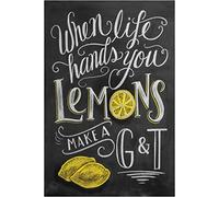 Sawfish® Make Gin And Tonic,Placa de metal retro vintage para pared, 10x15 cm, 20x15 cm, 20x30 cm, 30x40 cm, 40x60 cm, ideal para pub, cobertizo, bar, oficina, hombre, comedor, cocina (10x15 cm)