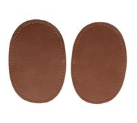 Sawhamale 1 par de parches ovalados de cuero para coderas y rodillas, 14 x 9 cm, apliques para coser prendas de vestir para chaquetas, vaqueros, camisas, bolsos, rojo, negro, marrón, blanco (marrón)