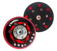 Sawhamale Almohadilla pulidora DA roja de 5 pulgadas y 15 agujeros para lijadora orbital excéntrica, disco de alto pulido de hasta 12000 RPM, bandeja de lijado de poliuretano para detalles automáticos