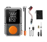 Sawhamale Arrancador de coche portátil y compresor de aire con banco de energía de 7200 mAh, inflador de neumáticos de 150 PSI, amplificador de batería de vehículo de 12 V, luz LED, carcasa ABS