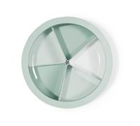 Sawhamale Bandeja grande para aperitivos con compartimentos extraíbles, caja de almacenamiento apilable de 5 secciones para frutas secas, dulces y aperitivos, ABS/PP, 28,5 x 28,5 x 8 cm (verde)