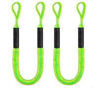 Sawhamale Bungee Dock Line - Cuerda de amarre elástica de 4 pies a 5.5 pies para kayak, pontones, lanchas pequeñas de hasta 3500 libras, absorción de golpes, color negro, paquete de 2 (2 unidades