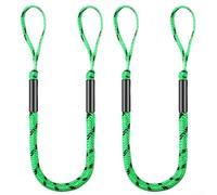 Sawhamale Bungee Dock Line - Cuerda de amarre elástica de 4 pies a 5.5 pies para kayak, pontones, lanchas pequeñas de hasta 3500 libras, absorción de golpes, color negro, paquete de 2 (2 piezas negras