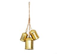 Sawhamale Campanas de Navidad de metal vintage con cuerda colgante de yute, campana decorativa dorada rústica para el hogar, boda, fiesta, árbol, decoración de campana de trineo de estilo antiguo
