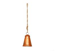 Sawhamale Campanas de Navidad de metal vintage con cuerda colgante de yute, campana decorativa dorada rústica para el hogar, boda, fiesta, árbol, decoración de campana de trineo de estilo antiguo (M)