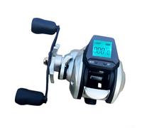 Sawhamale Carrete de pesca digital con contador de línea, relación de transmisión 7.2:1, rodamientos de bolas 4+1, arrastre de 8 kg, pantalla grande para pescadores zurdos y derechos, morado (morado