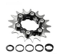 Sawhamale CNC Mecanizado Aluminio Bicicleta Chainring Adaptador 75mm para 9 velocidades a 1 Conversión de una sola velocidad MTB Montaña Bicicletas Partes (negro)