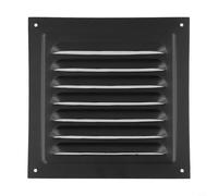 Sawhamale Cubierta de rejilla de ventilación de aleación de aluminio para salida de aire de pared exterior, rejilla de escape cuadrada, 100 x 100 mm a 400 x 400 mm, negro (150 x 150 mm)