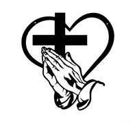 Sawhamale Elegante arte de pared de cruz de amor sosteniendo la mano de metal, decoración cristiana para el hogar, sala de estar, dormitorio, inspiración religiosa, negro, 30 x 30 cm (1)