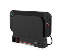 Sawhamale Estación de ventilador de refrigeración para Switch 2 Dock con ventiladores dobles ajustables de alta velocidad, base de refrigeración integrada, 4 ranuras de almacenamiento para tarjetas de