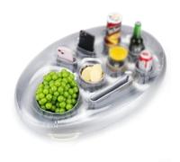 Sawhamale Flotador inflable para bebidas de piscina, balsa de bebidas de gran capacidad con portavasos para fiestas, bandeja flotante antiestática de 0.6 mm de grosor para piscinas, barcos, agua