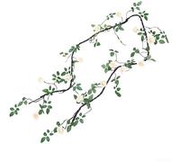 Sawhamale Guirnalda de vid de ratán artificial de 300 cm con flores rojas y blancas para arco de boda, jardín, patio, decoración de pared del hogar, plantas colgantes de hiedra sintética de imitación
