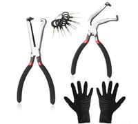 Sawhamale Juego de 4 alicates de desconexión eléctrica automotriz con alicates rectos y doblados en 60° y 8 herramientas de extracción de terminales para reparación de automóviles, construcción de