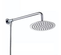 Sawhamale Juego de alcachofa de ducha redonda grande de 150 mm, cromo pulido con manguera de 0,5 m y barra de 400 mm, accesorio de baño montado en la pared para el hogar moderno