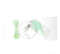 Sawhamale Kit de atrapador de bricolaje con plumas de ganchillo y cuentas de madera para dormitorio, adorno colgante de pared, decoración del hogar, juego de manualidades, blanco (verde)