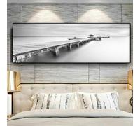 Sawhamale Lienzo de paisaje blanco y negro para pared, 40 x 120 cm, imagen impresa HD sin marco para sala de estar, dormitorio, pasillo de estudio, decoración del hogar