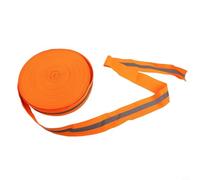 Sawhamale Línea de límite de voleibol de playa de poliéster con tira reflectante, 5 cm de ancho x 100 m de largo, naranja/verde/blanco, para pista y campo, deportes al aire libre (naranja)