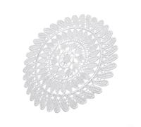 Sawhamale Mantel individual de encaje redondo de ganchillo vintage hecho a mano tapete de mesa blanco para taza plato posavasos decoración de fiesta en el hogar 20 cm (4 #20 cm)