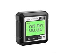 Sawhamale Nivel de transportador digital con base magnética, precisión de 0.05°, modo (relativo/absoluto), conversión de ángulo y pendiente, datos, para construcción y carpintería (LL029)