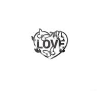 Sawhamale Paquete de 2 pegatinas de pared de espejo de mariposa de corazón de amor acrílico autoadhesivos 3D para sala de estar, dormitorio, decoración del hogar, oro, plata, negro, azul, rojo, 30 x