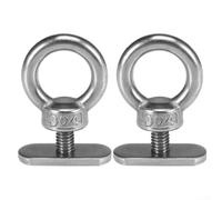 Sawhamale Paquete de 2 tornillos de montaje de riel de acero inoxidable con arandelas y espaciadores, sujetadores resistentes a la corrosión de grado 304 para accesorios de balsa de canoa, plata, 50 x