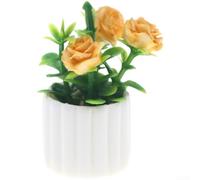 Sawhamale Planta de rosas en miniatura para decoración de casa de muñecas, flores artificiales, maceta de bonsái, jardín pequeño, accesorios de manualidades, 4 cm, azul, naranja, rosa, blanco (B)