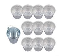 Sawhamale Revestimientos desechables de cubo de grasa de aluminio para parrillas de pellets Traeger, recogedor de goteo de barbacoa galvanizado de metal con paquete de 10 insertos de aluminio