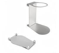 Sawhamale Soporte de goteo portátil plegable de acero inoxidable para filtros de café de cono y fondo plano, soporte de filtro de café de viaje, 12,5 x 13,5 cm