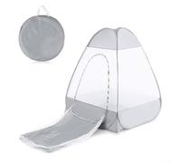 Sawhamale Tienda de campaña de meditación para acampar y senderismo, refugio plegable portátil con red de malla, tela Oxford, color gris ligero, 51 x 39 x 39 pulgadas (gris)