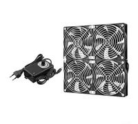 Sawhamale Ventilador de refrigeración de 12 cm, 3000 RPM con controlador de velocidad y protector de malla de metal para gabinete de servidor, estación de trabajo, máquina minera, radiador, ventilador