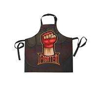 Sawhonn Luchador Boxeo Regalo Mano Dibujos Animados Delantal de Cocina con 2 Bolsillos Delantales Cuello Ajustable Cocinero Camarero Delantal Chefs para Cocinar Hornea Barbacoa