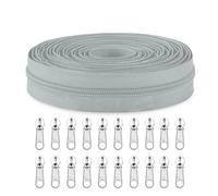 Sawoake #3 Nylon Coil Zippers by The Yard Bulk 10 Yards with 20pcs Zipper Sliders for DIY Sewing Tailor Craft Bag Garment Home Textile…(SmokeGray)