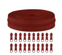 Sawoake #3 Nylon Coil Zippers by The Yard Bulk 10 Yards with 20pcs Zipper Sliders for DIY Sewing Tailor Craft Bag Garment Home Textile…(Buragundy)