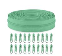 Sawoake #3 Nylon Coil Zippers by The Yard Bulk 10 Yards with 20pcs Zipper Sliders for DIY Sewing Tailor Craft Bag Garment Home Textile…(DarkSeaGreen)