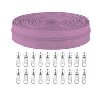 Sawoake #5 Nylon Coil Zippers by The Yard Bulk 10 Yards with 20pcs Zipper Sliders for DIY Sewing Tailor Craft Bag Garment Home Textile…(Lavender)