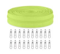 Sawoake #5 Nylon Coil Zippers by The Yard Bulk 10 Yards with 20pcs Zipper Sliders for DIY Sewing Tailor Craft Bag Garment Home Textile…(AppleGreen)