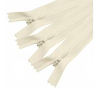 Sawoake Cremalleras invisibles de 4 pulgadas #3, cremalleras de nailon beige, paquete de 3 para costura, faldas, bolsillos, almohadas (beige, 4 pulgadas, 3 piezas)